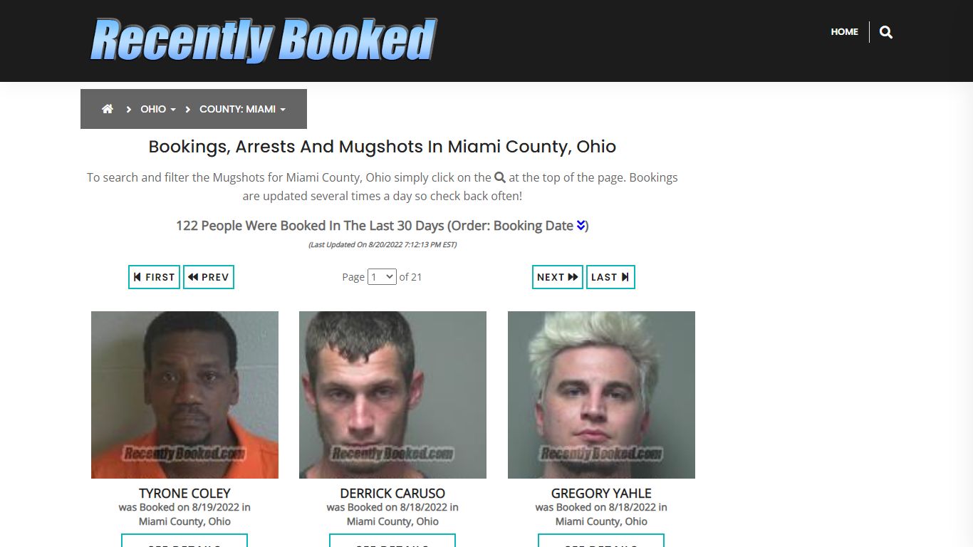 Recent bookings, Arrests, Mugshots in Miami County, Ohio - Recently Booked